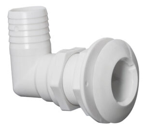 90° seacock white plastic 1"1/2 x 38 mm