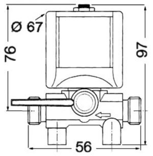 Alternative view of Electro-valve f. fuel distribution 12 V