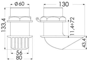 BHF thru hull scoop strainer AISI 316 2" - Image 2