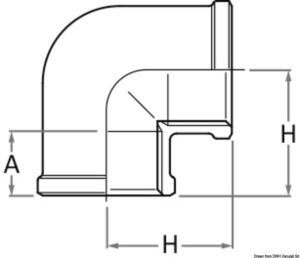 GUIDI bronze F-F 90° elbow 1" - Image 3