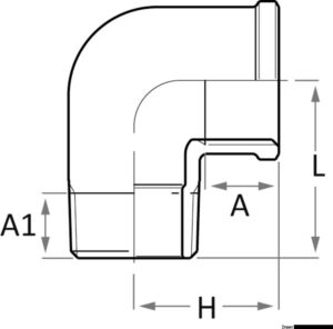 GUIDI bronze M-F 90° elbow 1/2" - Image 3