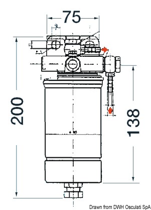 Alternative view of filter for diesel fuel 80 l/h