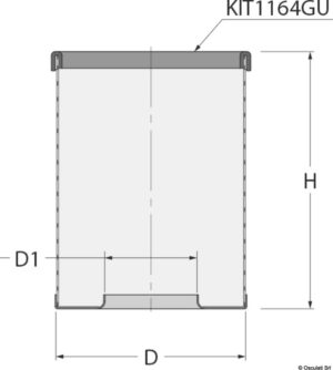 Alternative view of SS316 basket for GUIDI Ionio water strainer 1"1/2