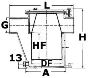 Alternative view of Water cooling engine filter AISI 316 - 1"