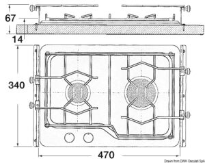 Alternative view of Techimpex hob unit 2 burners