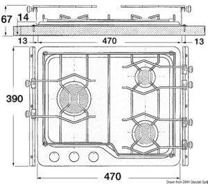 Alternative view of Techimpex hob unit 3 burners