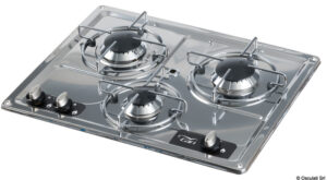 SS flush mount hob unit 3 burners 470x360 mm