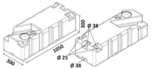 Alternative view of Waste water tank w/macerator 12 V 91 l