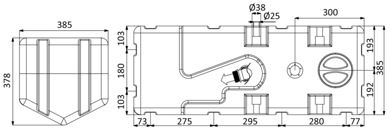 Waste water tank w/macerator 24 V 100 l 2 Waste water tank w/macerator 24 V 100 l - Image 2