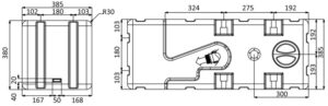 Alternative view of Waste water tank w/macerator 12 V 115 l