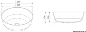 Alternative view of Countertop round sink in Ocritech white Ø 300 mm