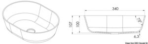 Alternative view of Countertop semi-oval sink Ocritech white/beige 350x260 mm