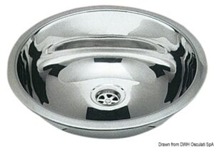 Rund sink SS, mirror polished 387 mm