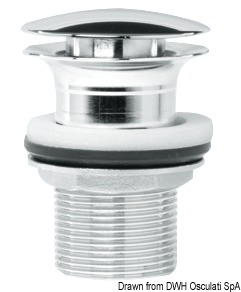 Drain outlet, chromed brass 75 mm