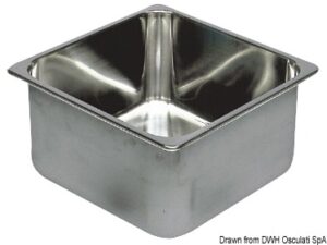 SS rectangular sink 360x360x150 mm