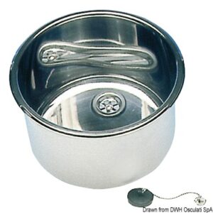 SS mirror polished round sink 420x180 mm