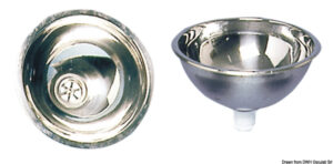 SS mirror polished hemispherical sink 260x120 mm