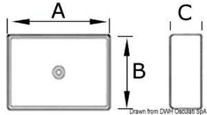 Square white ceramic sink 400x300x130 mm - Image 3