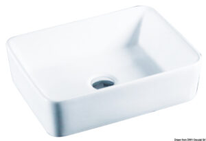 Alternative view of Square white ceramic sink 400x300x130 mm
