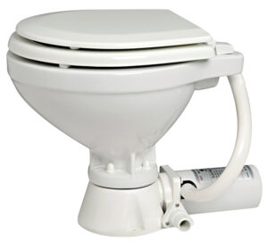 Electric toilet unit compact wooden seat 12 V