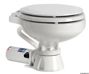 Electric toilet unit space saver wooden seat 12 V