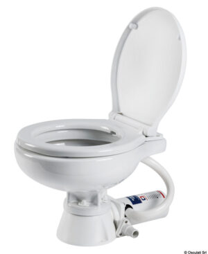 Alternative view of Electric toilet w/white plastic seat