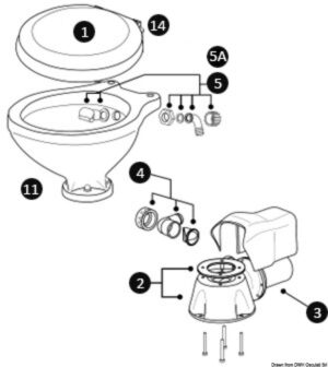 Base + gasket for SILENT electrique toilets
