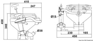 Alternative view of Complete pump assembly f. JABSCO manual toilet