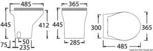 Alternative view of TECMA Compass High electric toilet bowl 12V