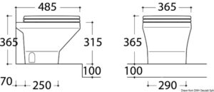 Alternative view of TECMA Compass Short electric toilet bowl 12V