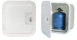 Plastic locker for gas bottle built-in vent