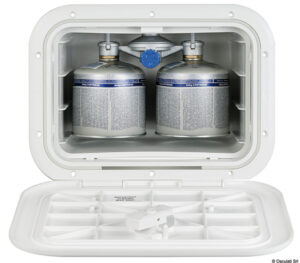 Plastic locker for two CV 500 gas cylinders