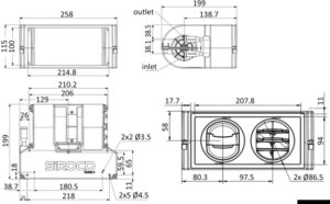 Alternative view of Heat exchanger 2 outlets