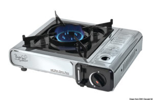 SS portable gas cooker w/built-in cartridge
