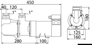 Alternative view of CEM Sbr self-priming electric pump bronze screw 24V