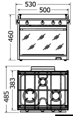 Alternative view of TECHIMPEX Topline cooker 3 burners