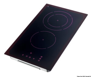 Glass ceramic hob unit 2 burners