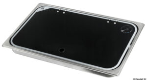 Alternative view of Built-in double hob - left sink w/ glass cover and mixer