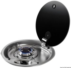 1-burner SS hob w/tinted glass cover 340 mm