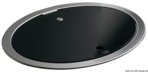 Alternative view of 2-burner SS hob w/tinted glass cover 510x390 mm