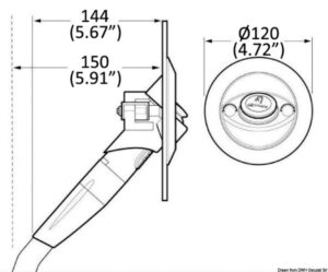 WHALE Twist® Mk2 deck shower black 150x120 mm - Image 3